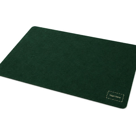 Desk mat with an empty logo spot